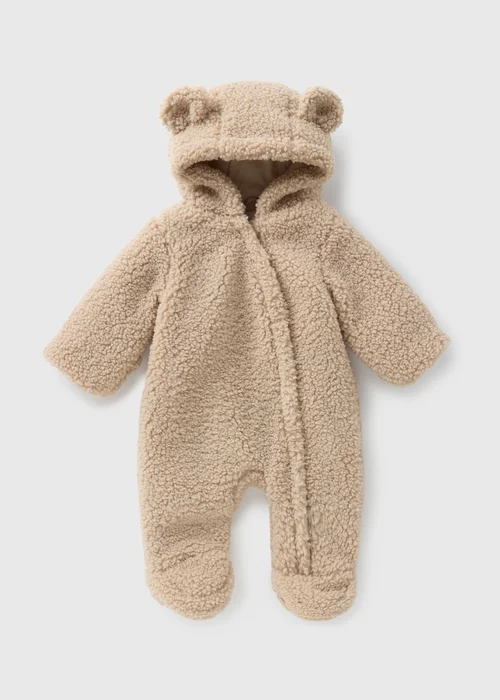 Baby Brown Borg Snowsuit (Newborn-18mths) - 0-3 months Image 1