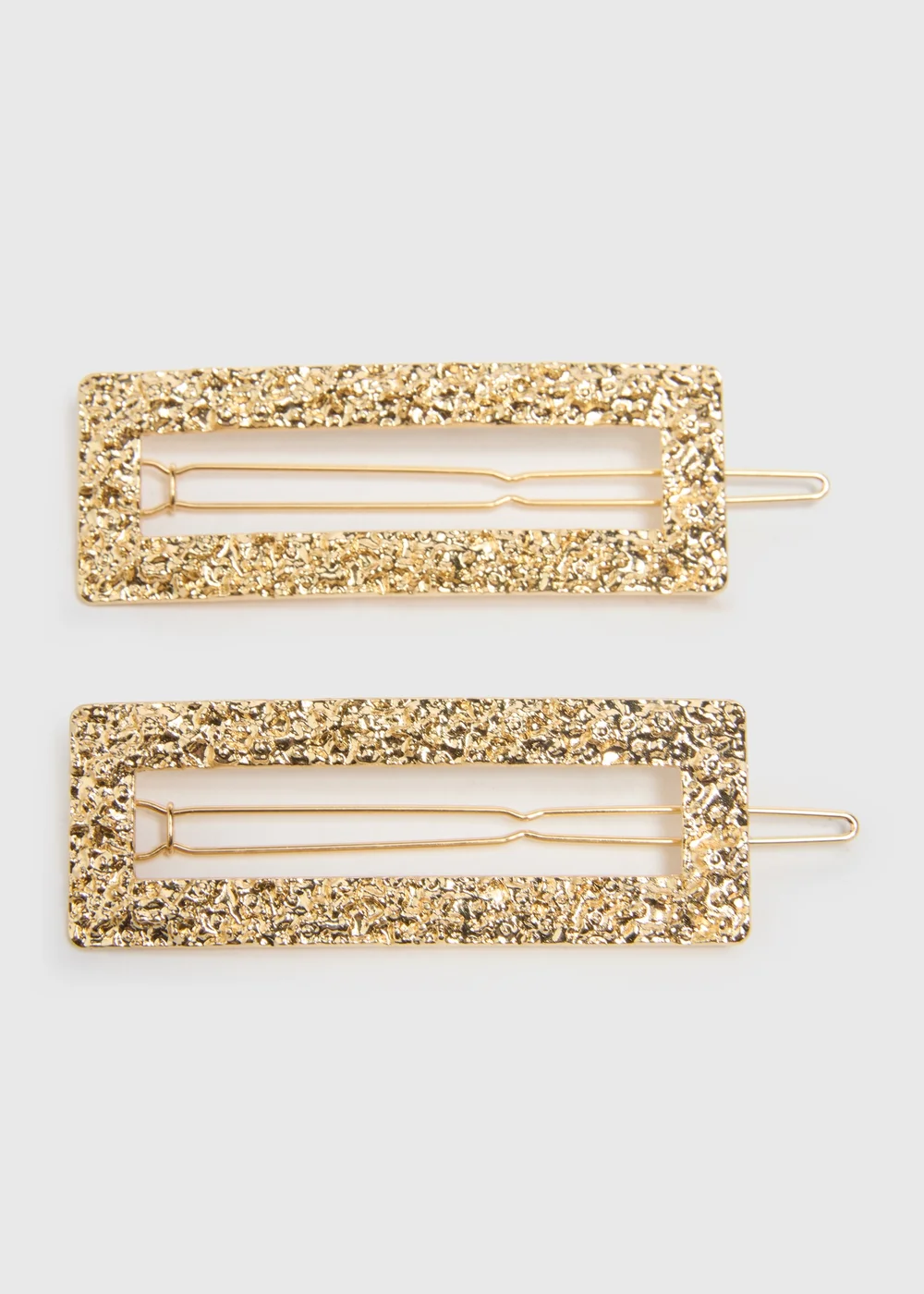 2 Pack Gold Texture Clips - One Size Image 1