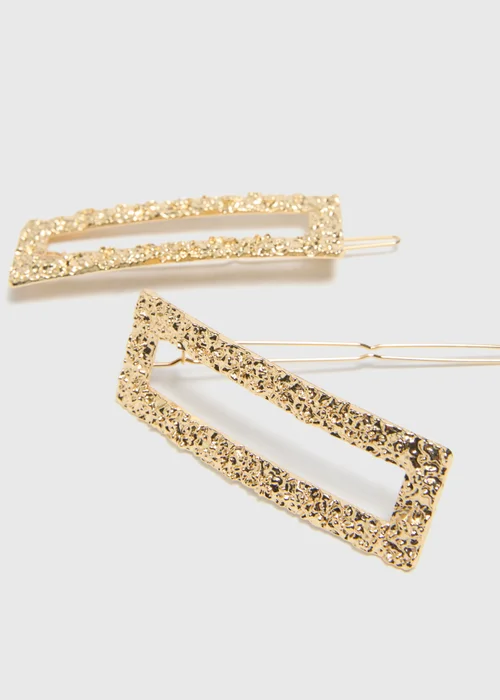 2 Pack Gold Texture Clips - One Size Image 2