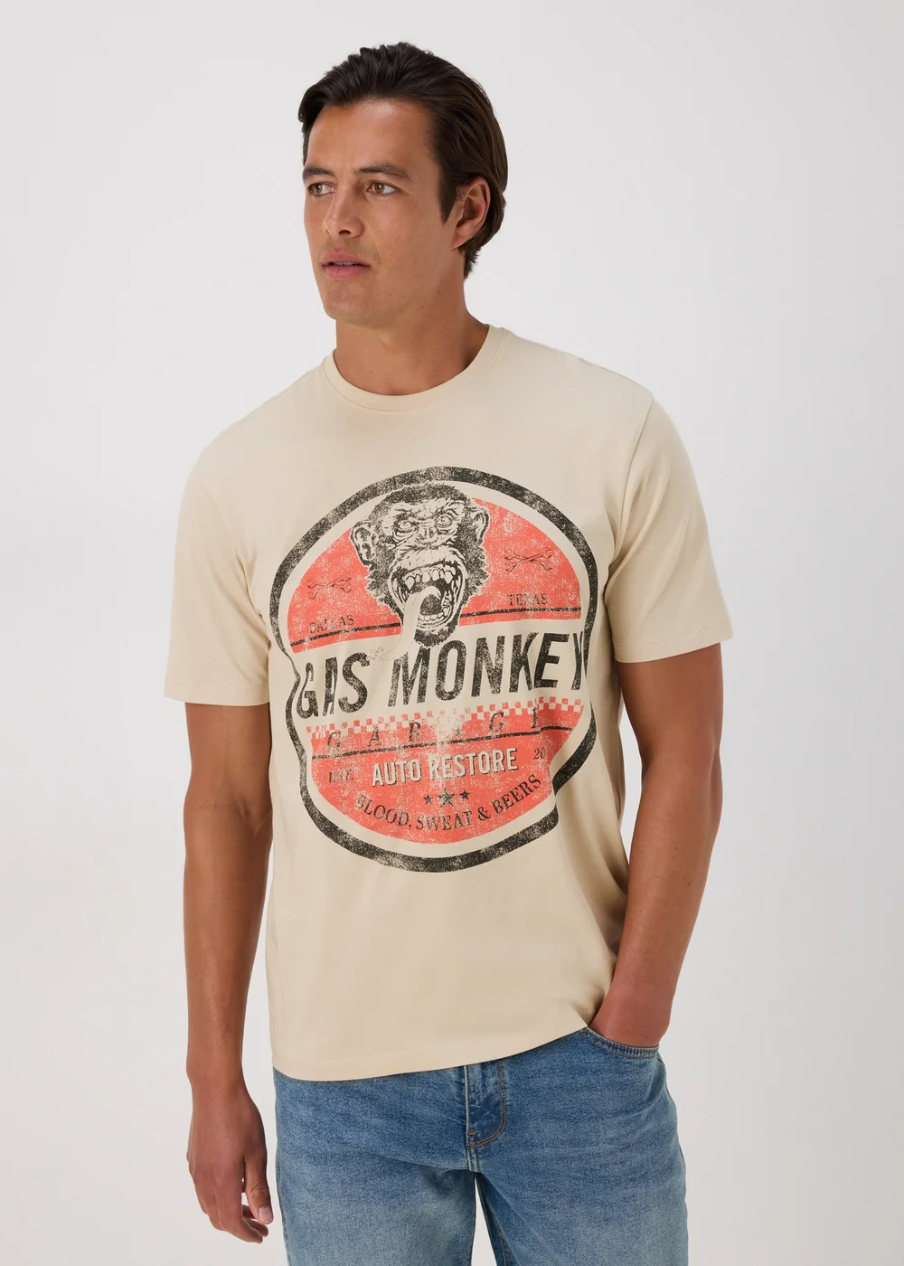 Stone Gas Monkey Print T-Shirt - S Image 1
