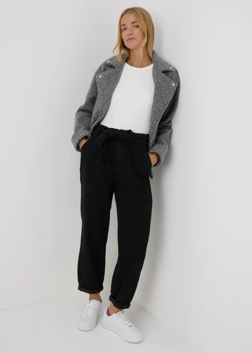 Black Paperbag Belted Jeans - 8 Image 4