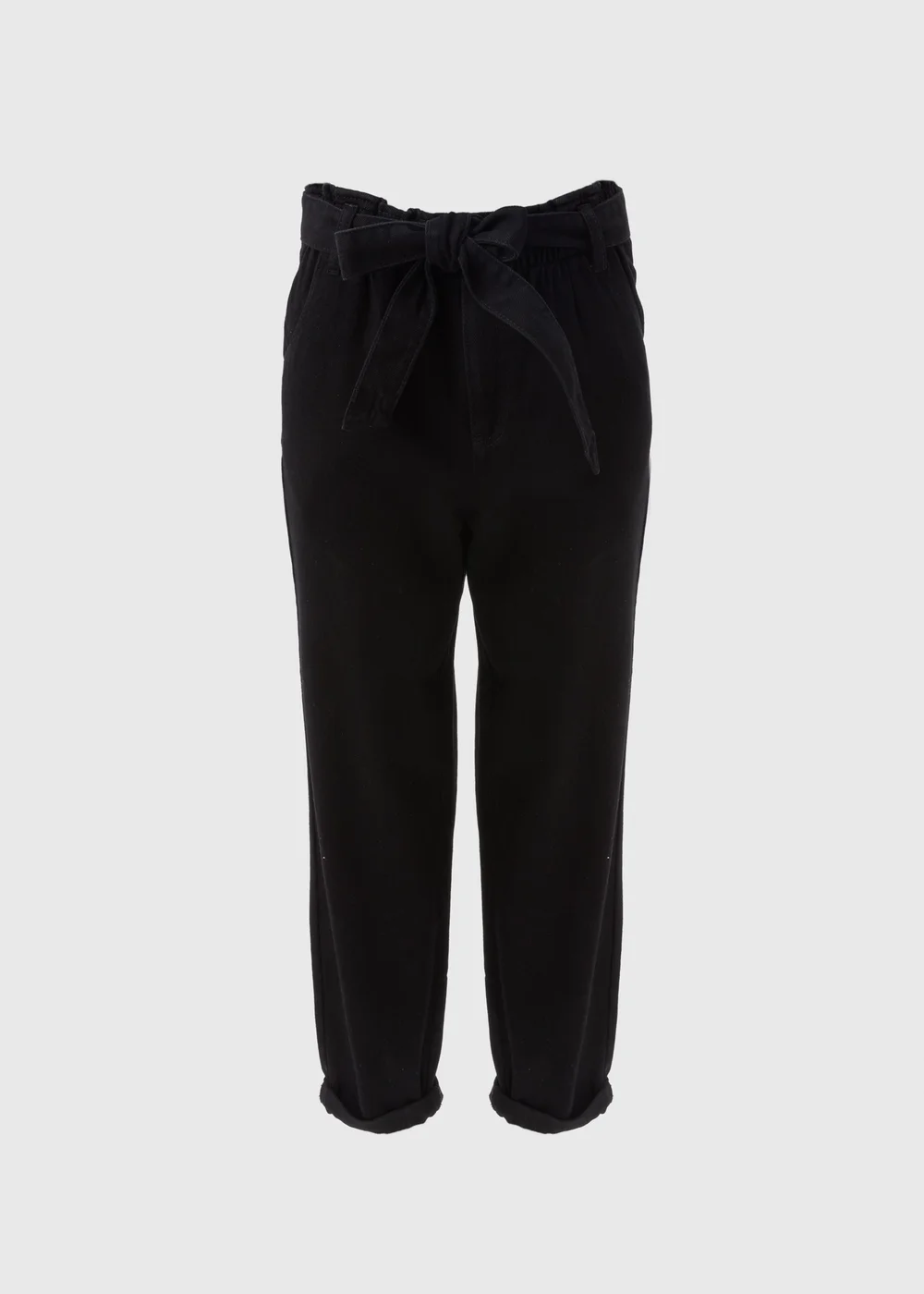 Black Paperbag Belted Jeans - 8 Image 5