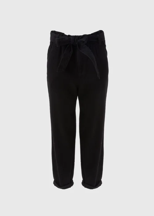 Black Paperbag Belted Jeans - 8 Image 5