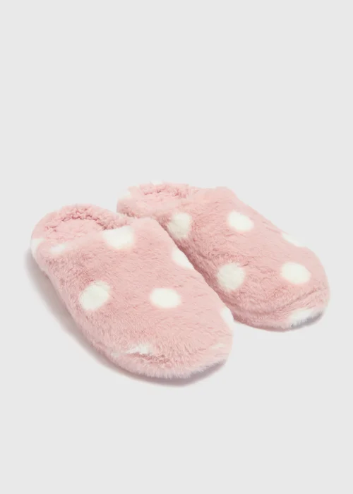 Pink Spot Mule Slippers - Small Image 1