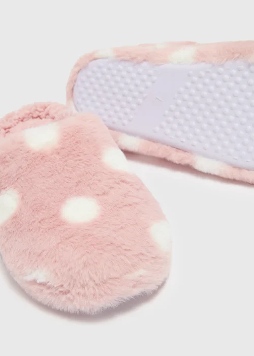 Pink Spot Mule Slippers - Small Image 2