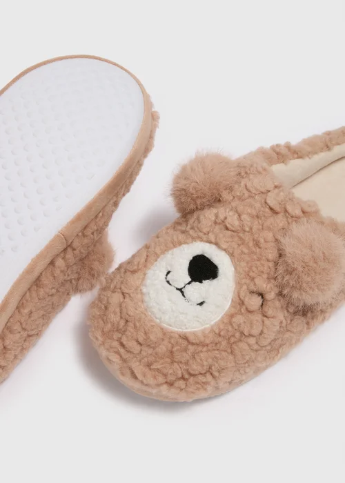 Brown Bear Design Slippers - Small Image 2