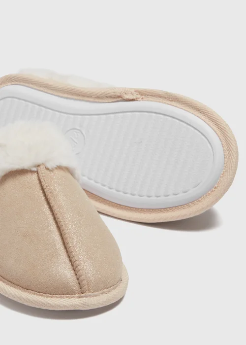 Girls Cream Snug Mule Slippers (Younger 10-Older 5) - Size 1 Image 2