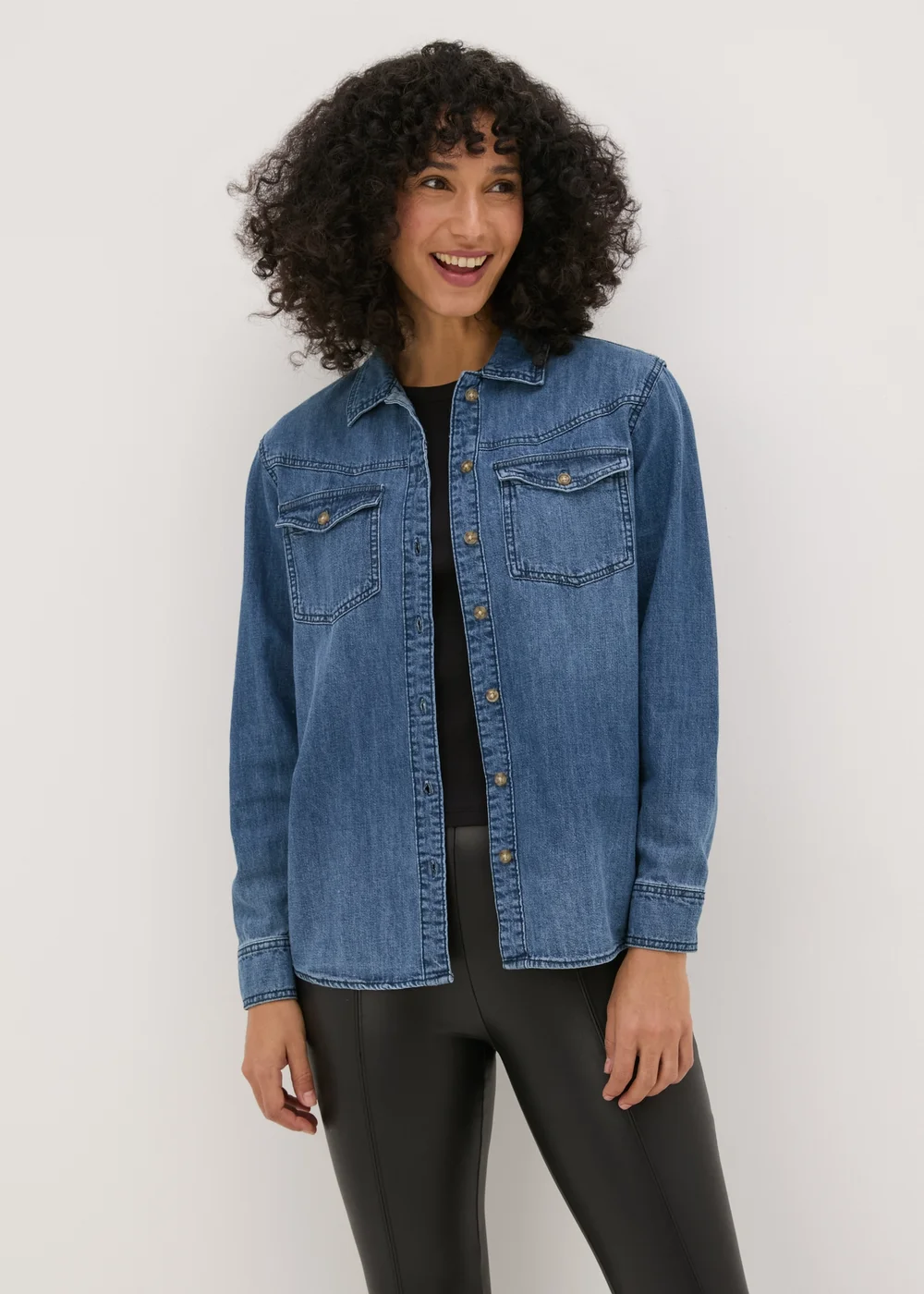Blue Wash Denim Shirt - 8 Image 1