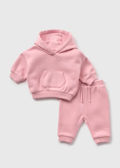 Baby Pink Sweatshirt & Jogging Bottoms Set (Newborn-23mths) - 0-3 months Image 1