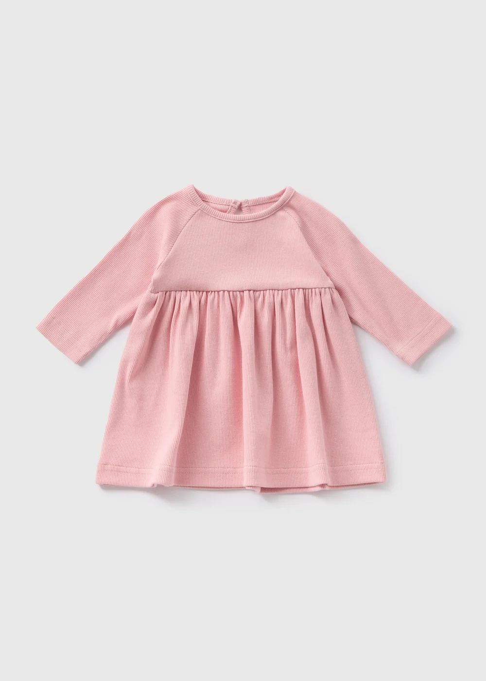 Baby Pink Ribbed Dress (Newborn-23mths) - 0-3 months Image 1