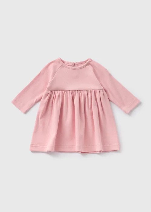 Baby Pink Ribbed Dress (Newborn-23mths) - 0-3 months Image 1