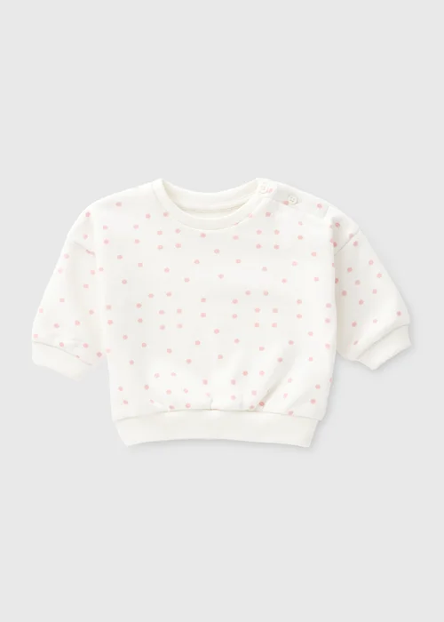 Baby Cream Crew Neck Sweatshirt (Newborn-23 mths) - 0-3 months Image 1
