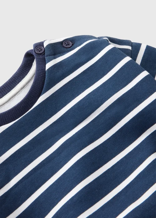 Baby Navy Striped Sweatshirt (Newborn-23mths) - 0-3 months Image 2