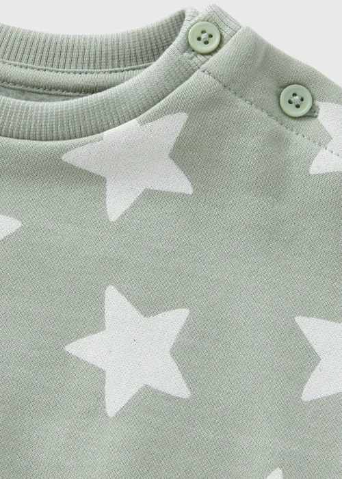 Baby Sage Star Print Sweatshirt (Newborn-23mths) - 0-3 months Image 2