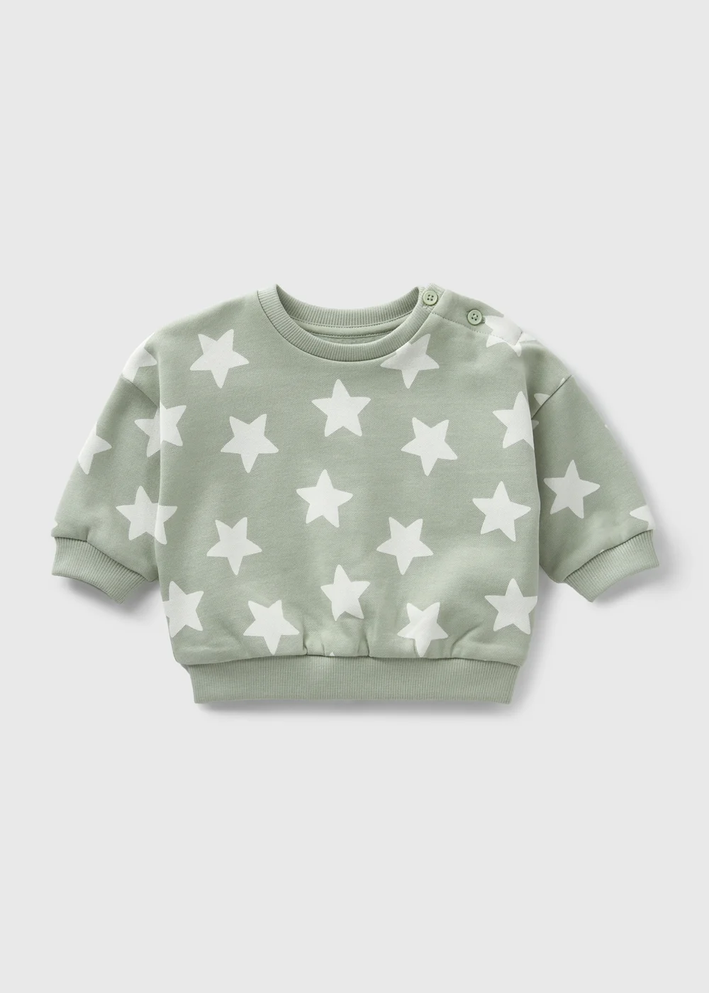 Baby Sage Star Print Sweatshirt (Newborn-23mths) - 0-3 months Image 1