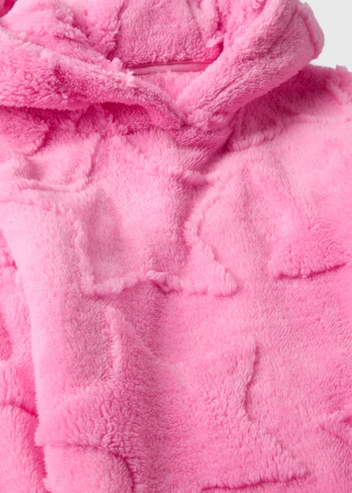 Girls Pink Star Fluffy Hoodie & Bottoms Lounge Set (7-13yrs) - Age 7 Years Image 2