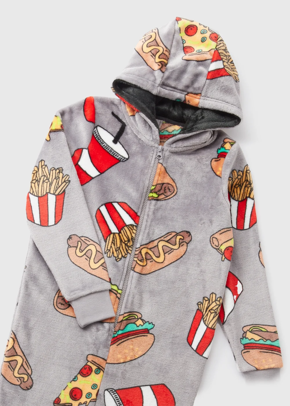 Boys Grey Food Onesie (10-12yrs) - Age 10 Years Image 2