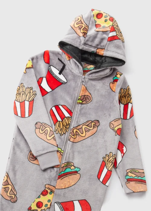 Boys Grey Food Onesie (10-12yrs) - Age 10 Years Image 2
