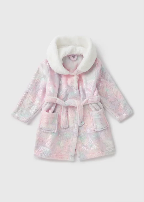 Girls Pink Mermaid Dressing Gown (1-7yrs) - 1 half year to 2 Image 1