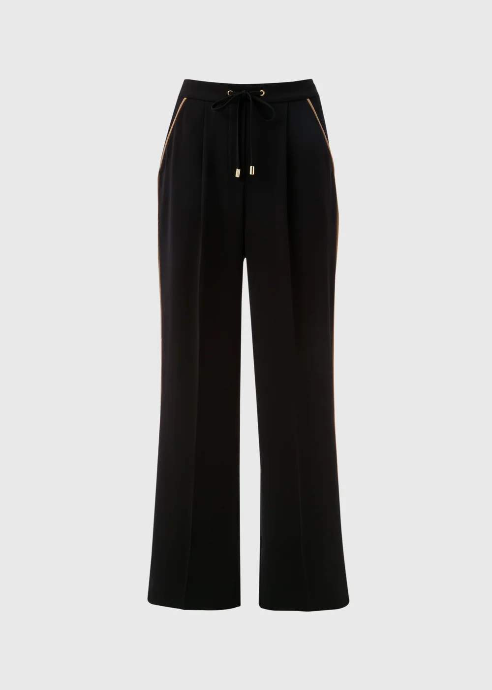 Et Vous Black Side Stripe Wide Leg Trousers - Size 8 Image 4