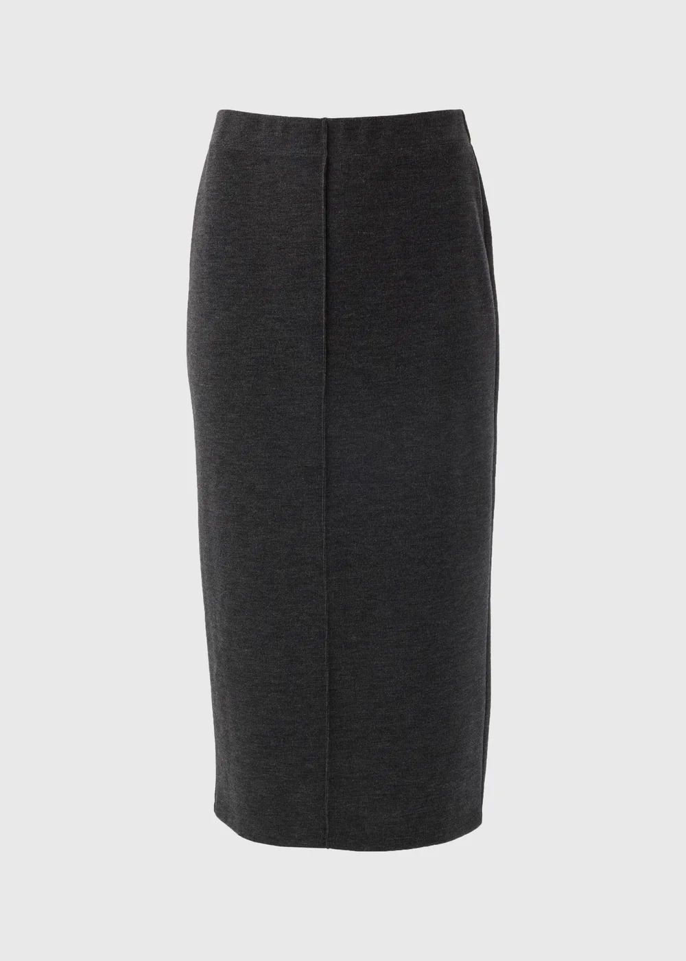 Charcoal Ribbed Midi Skirt - 8 Image 3