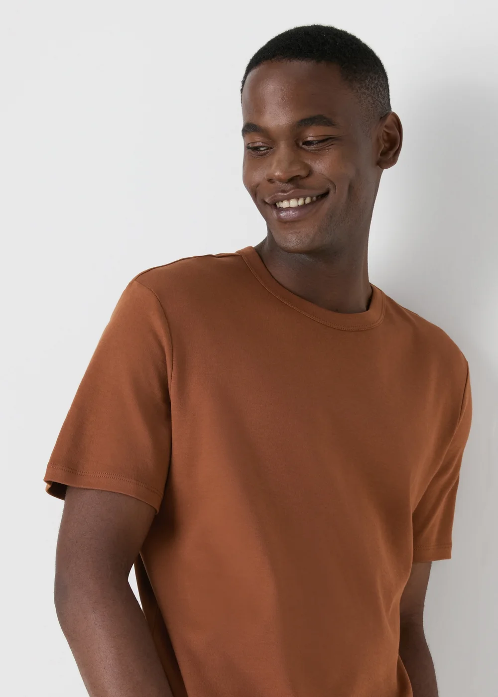 Brown Textured T-Shirt - S Image 3
