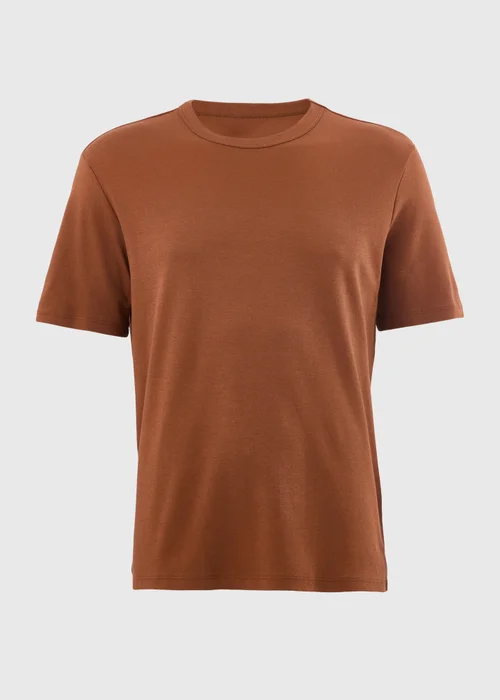 Brown Textured T-Shirt - S Image 4