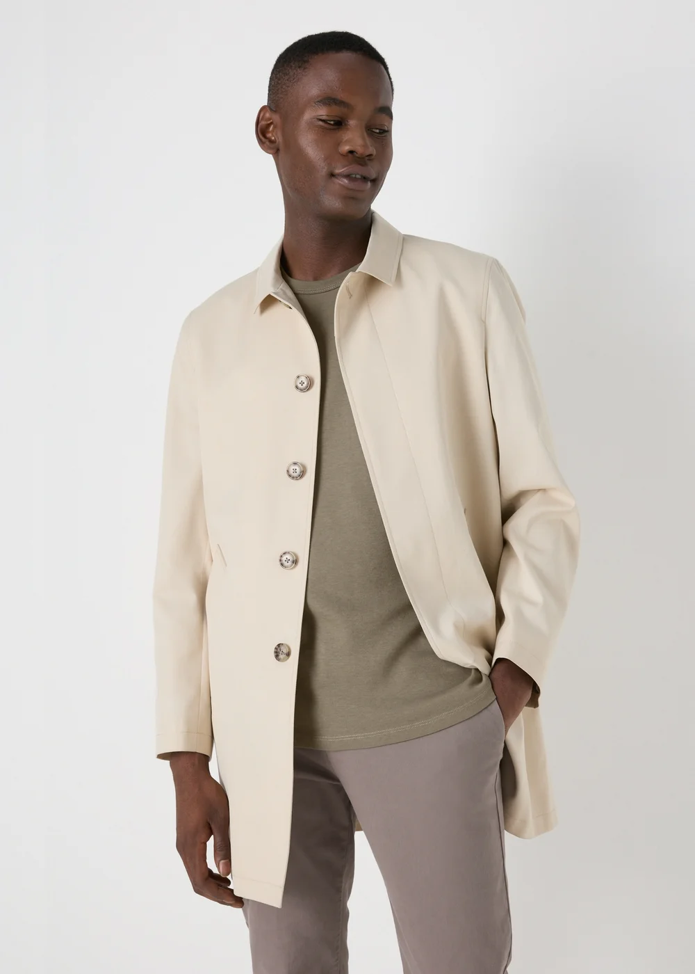 Khaki Textured T-Shirt - S Image 3