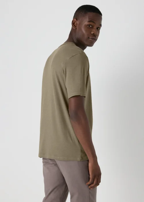Khaki Textured T-Shirt - S Image 2