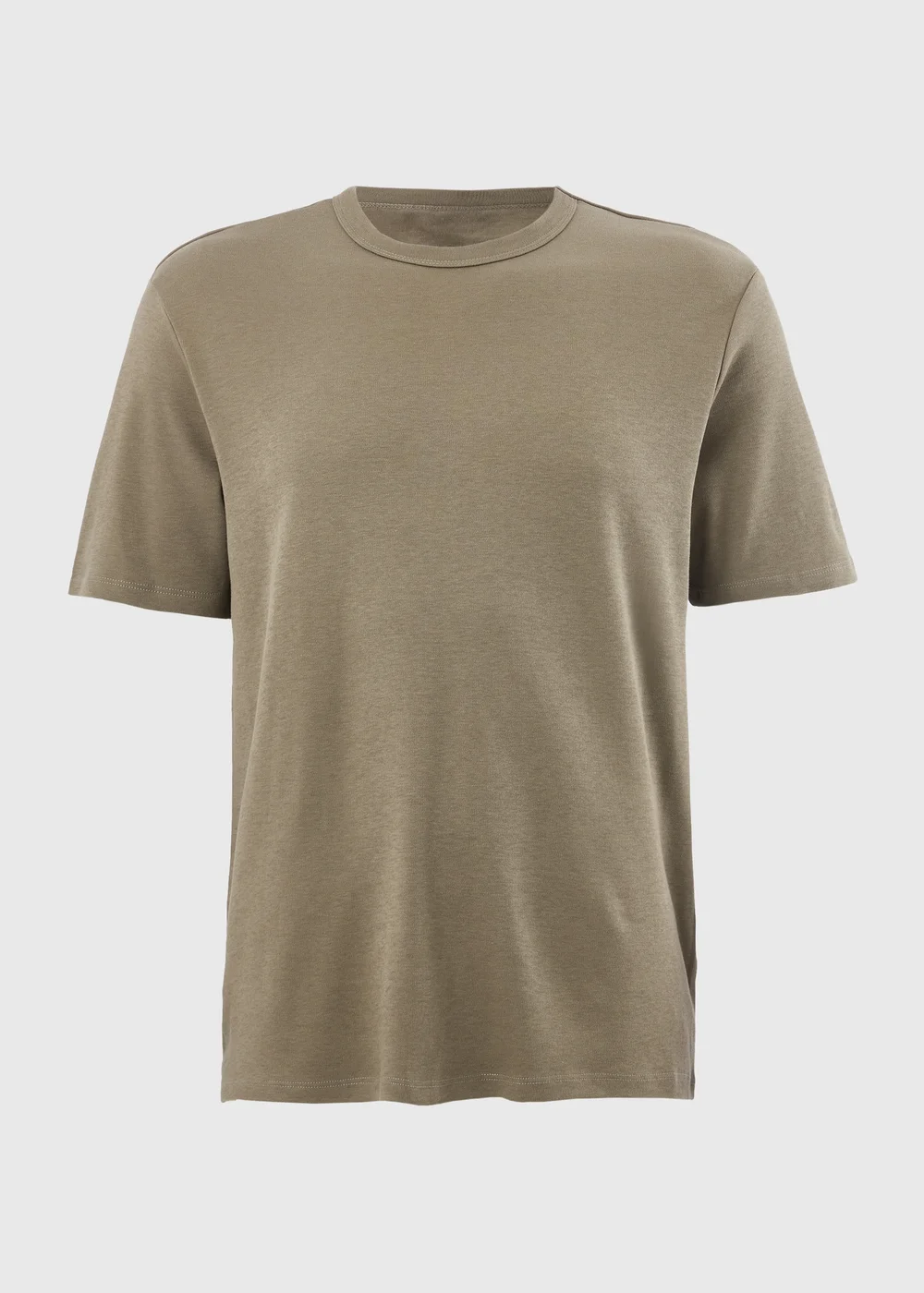 Khaki Textured T-Shirt - S Image 4