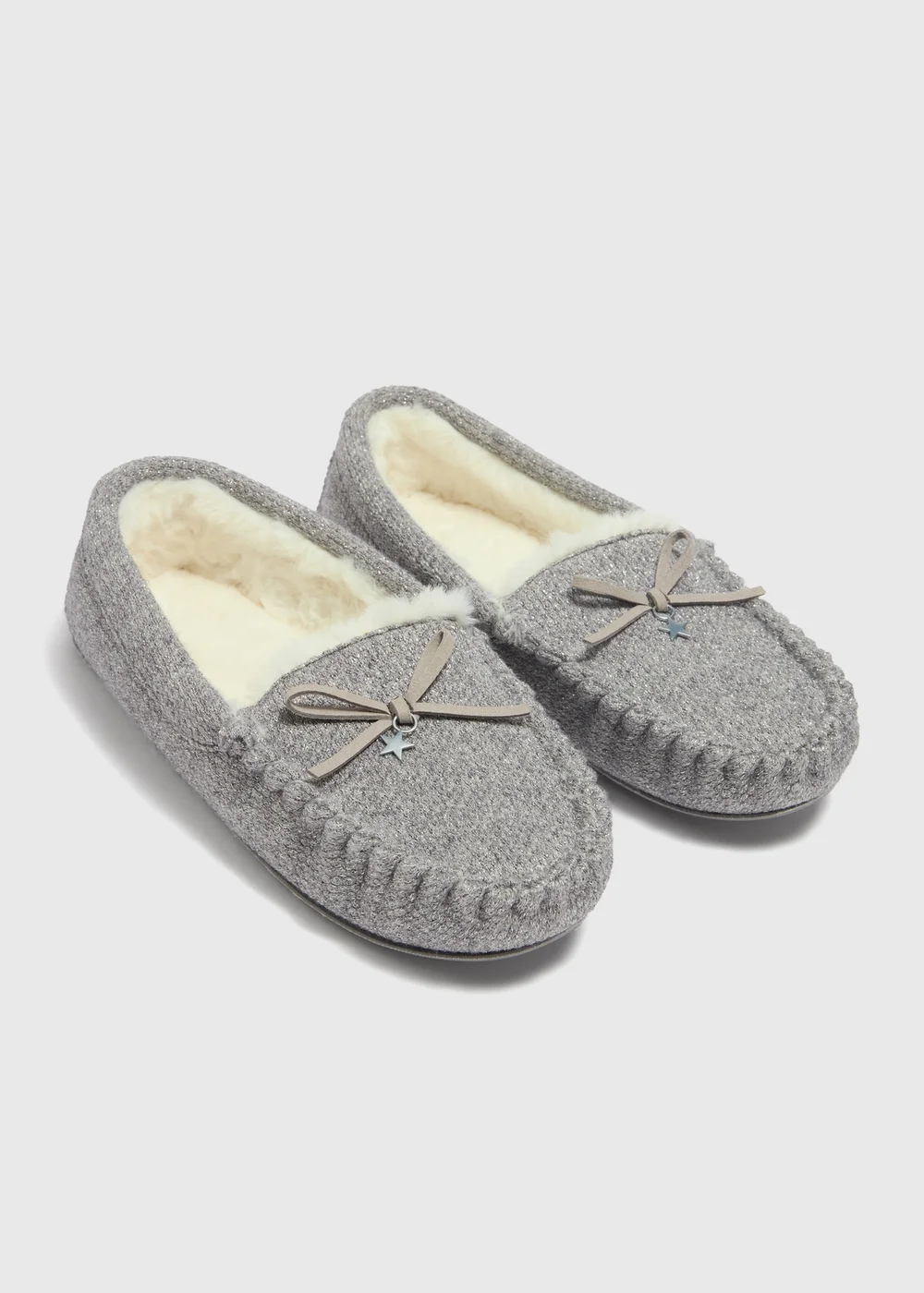 Grey Mocassin Slippers - 3 Image 1