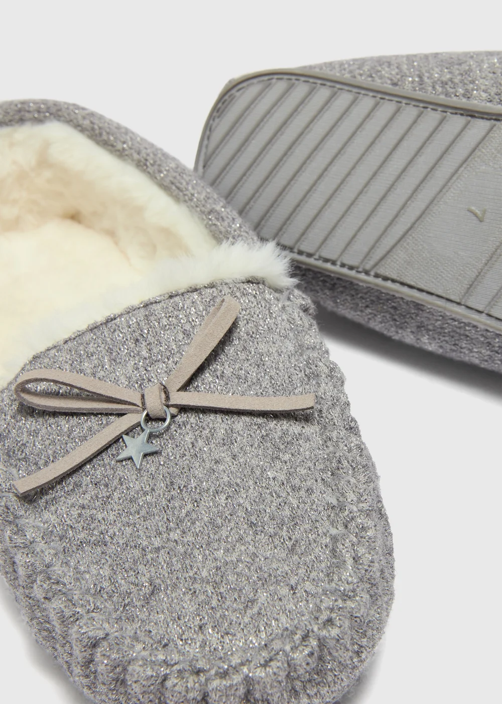 Grey Mocassin Slippers - 3 Image 2