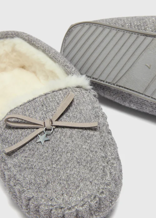 Grey Mocassin Slippers - 3 Image 2
