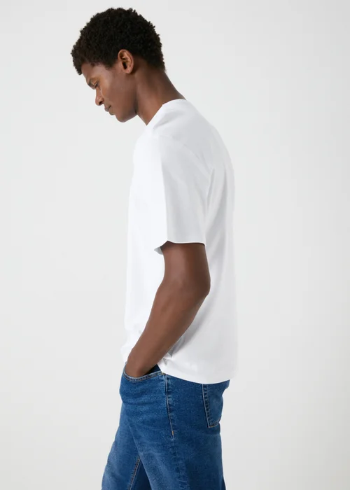 White Interlock Crew Neck T-Shirt - S Image 2