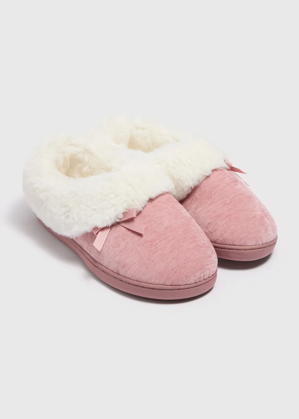 Pink Faux Fur Slippers - 3 Image 1