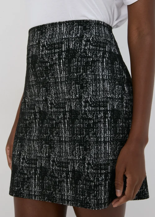 Et Vous Black Ponte Textured Mini Skirt - Size 8 Image 3
