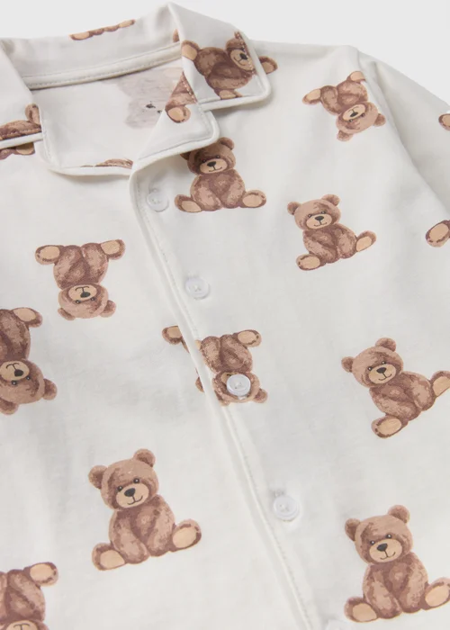 Kids White Bear Shirt & Bottoms Pyjama Set (1-7yrs) - 1 half year to 2 Image 2
