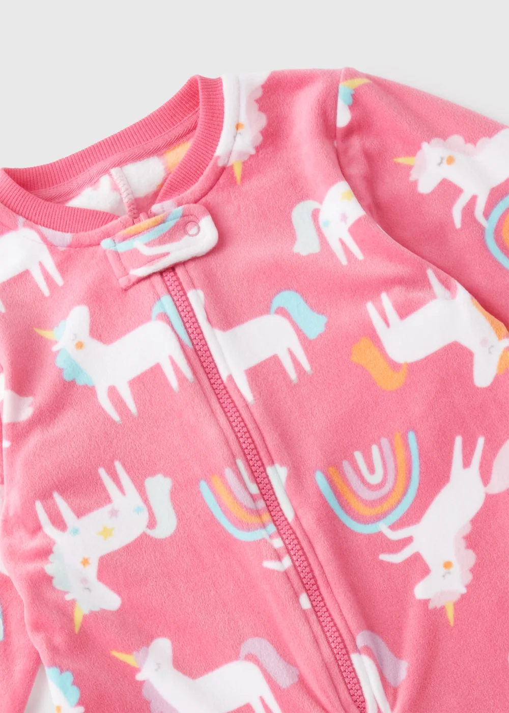Girls Pink Velour Unicorn Onesie (1-7yrs) - 1 half year to 2 Image 2
