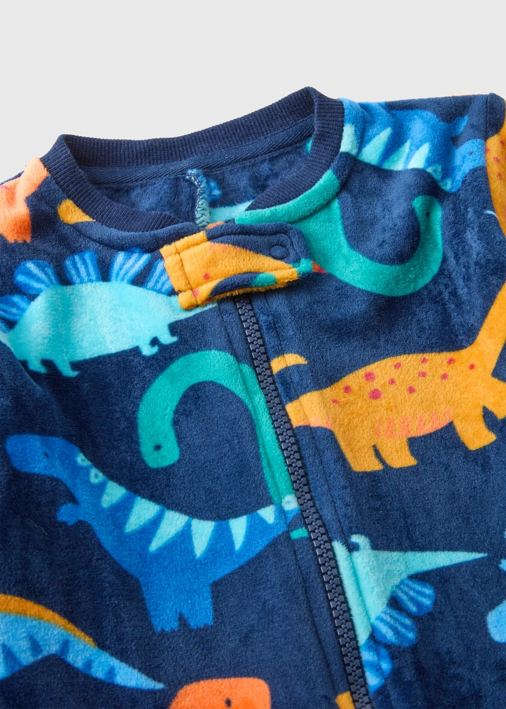Navy Dinosaur Velour Onesie (1-7yrs) - 1 half year to 2 Image 2