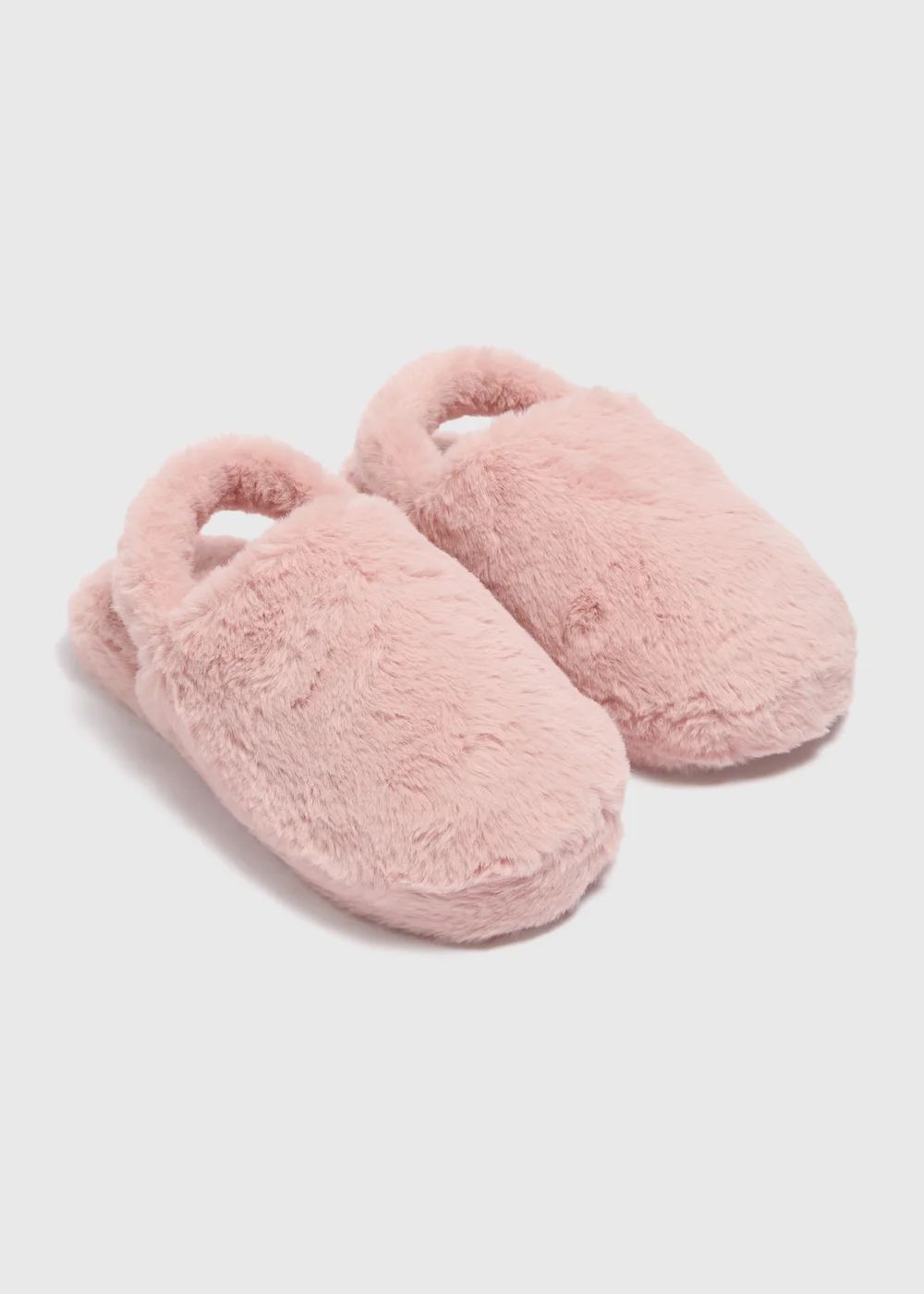 Pink Fur Sling Back Mule Slippers - Small Image 1
