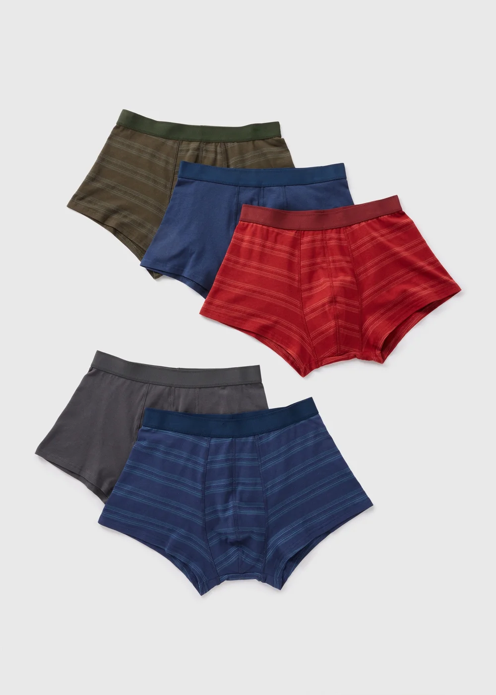 5 Pack Multicolour Striped Textured Hipsters - XS Image 1