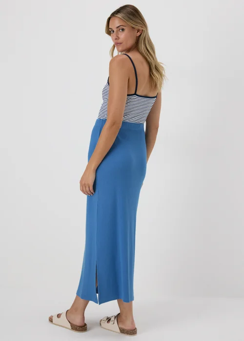 Blue Ribbed Midi Skirt - 8 Image 2