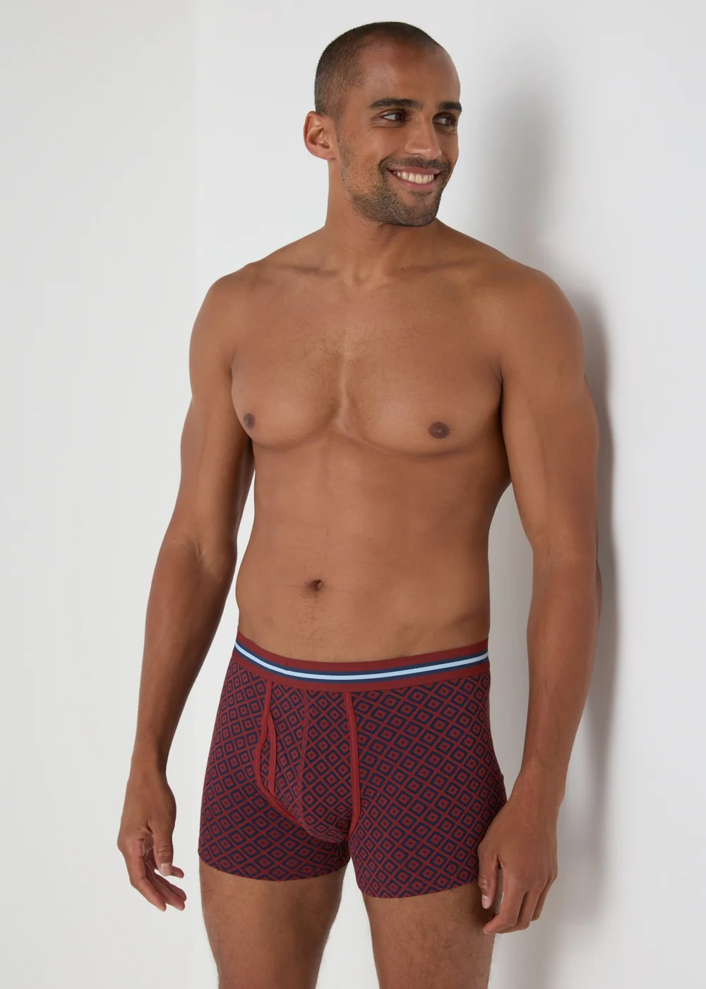 5 Pack Multicolour Geometric Keyhole Boxers - XS Image 2