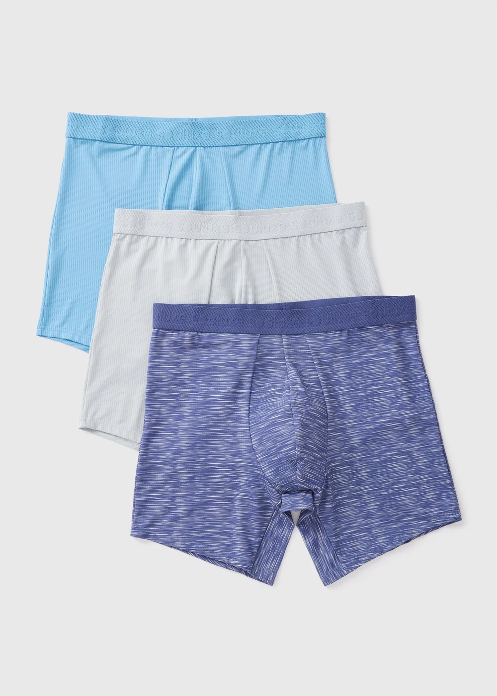 3 Pack Blue Marl Sports Boxers - S Image 1