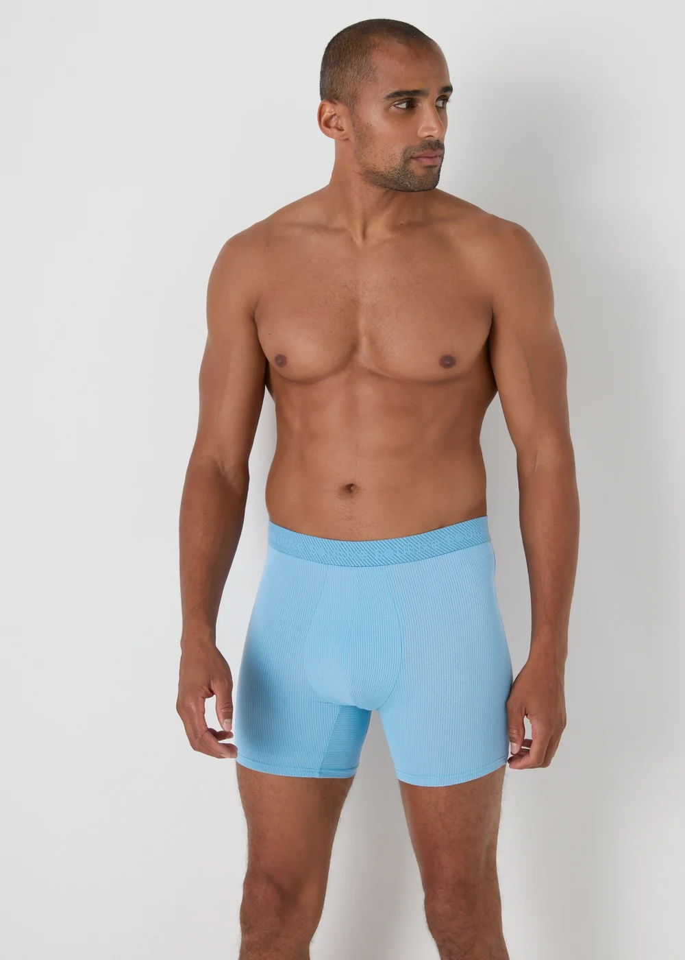 3 Pack Blue Marl Sports Boxers - S Image 2