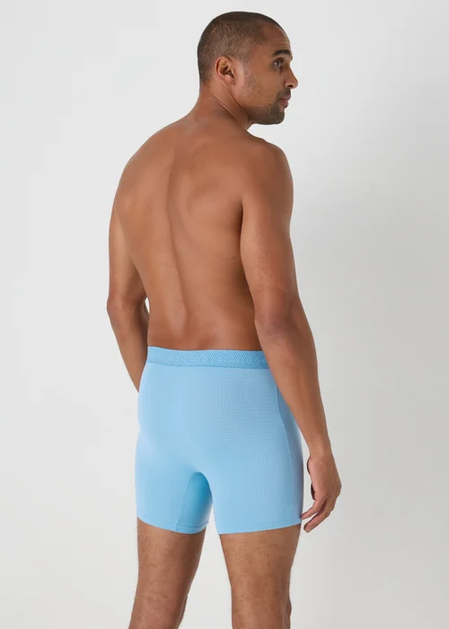 3 Pack Blue Marl Sports Boxers - S Image 3