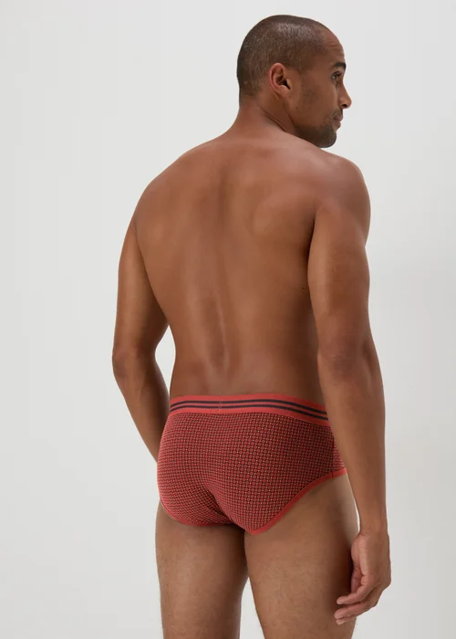 4 Pack Burgundy Geometric Briefs - S Image 3