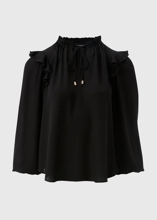 Et Vous Black Frill Blouse - 8 Image 4
