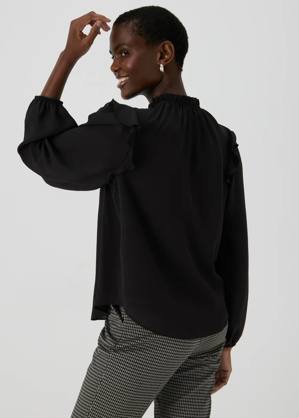 Et Vous Black Frill Blouse - 8 Image 2