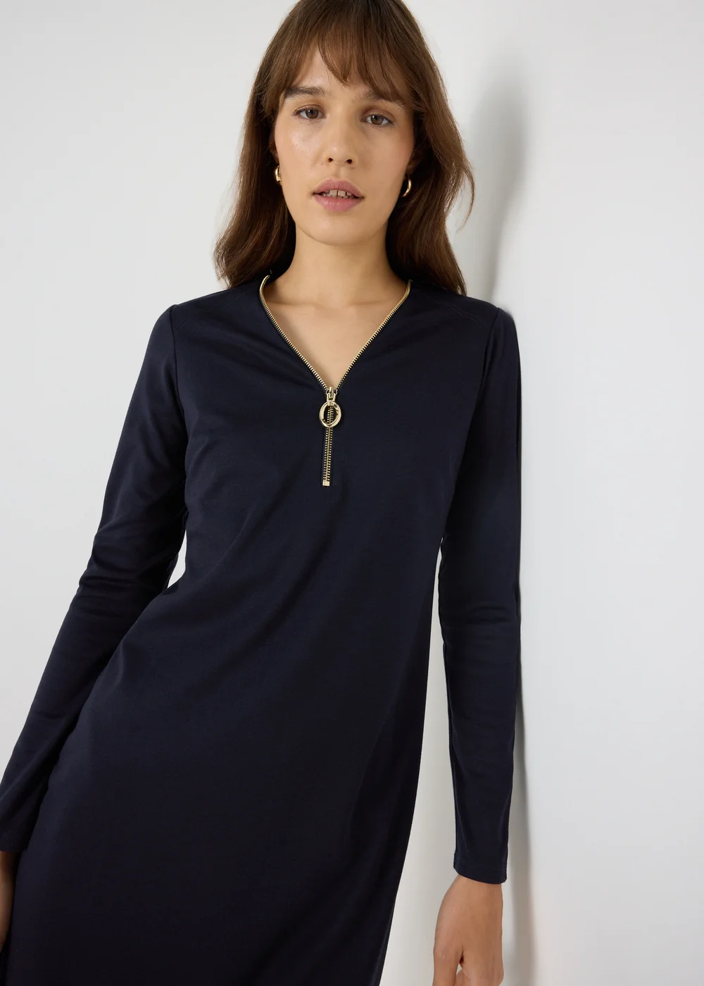 Et Vous Navy Knee Length Jersey Dress - 8 Image 3